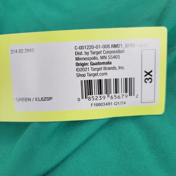 All In Motion Womans NWT Green Short Sleeve 'Pickleball' Cropped T-Shirt Top 3X - Picture 5 of 5